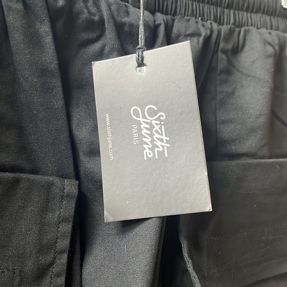 NWT-Sixth June Paris Large tactical cargo pants Black - Picture 8 of 9